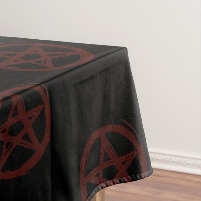 Toalha De Mesa Pentágono cremoso/Halloween Pentagrama  (Posição Original)