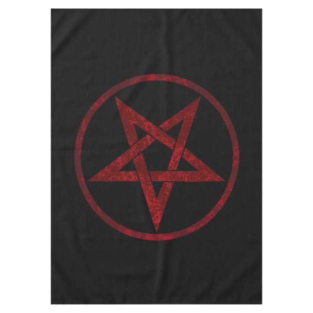 Toalha De Mesa Pentagrama do diabo vermelho (Frente)