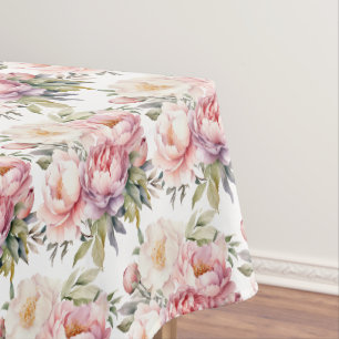 Toalha de Mesa Peônias Primavera Vintage
