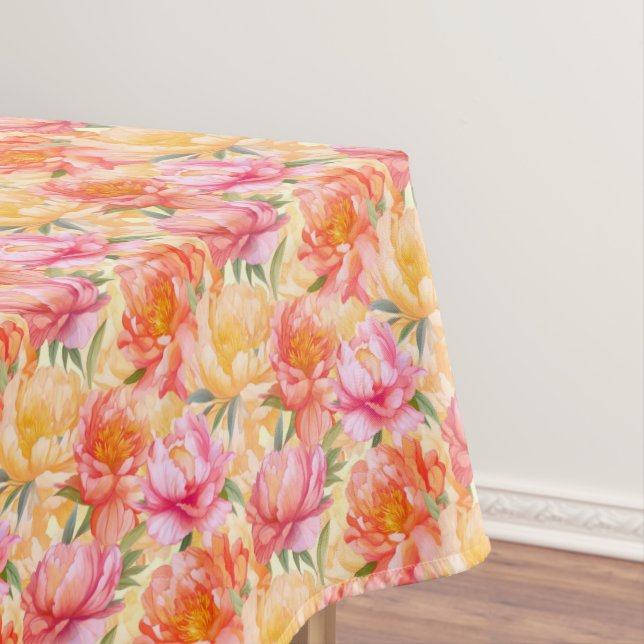 Toalha De Mesa Peony Floral Cotton Tablecloth (Posição Original)