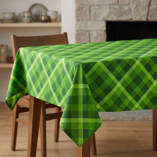 Toalha de Mesa Pequena Xadrez Verde Árvore Bonita