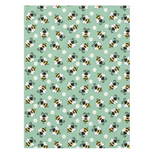 Toalha De Mesa Pequenas abelhas e flores margaridas