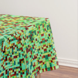 Toalha De Mesa Pequenos quadrados ou azulejo, verdes e laranja, d