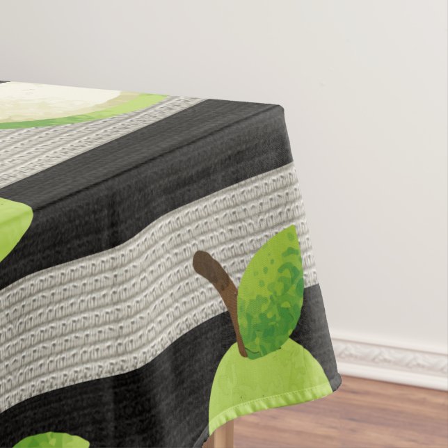 Toalha De Mesa Pera Moderno Listras Preto e Branco (Posição Original)