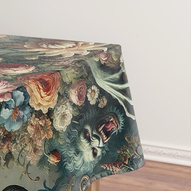 Toalha De Mesa Perigo Barroco - Padrão Gótico Grande (Posição Original)