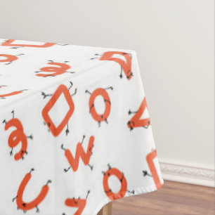 Toalha De Mesa Personagem de alfabeto lúdico simples geometria pa