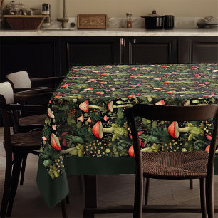 Toalha de mesa personalizada com cogumelos em tons