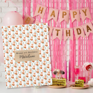 Toalha De Mesa Personalizado Cute woodland Raposa feliz aniversár