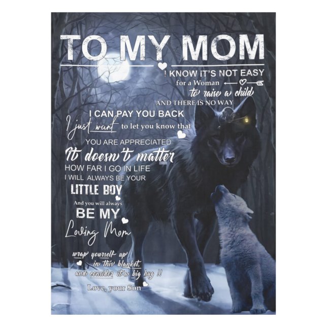 Toalha De Mesa Personalizado Para Minha Mãe Do Filho, (Frente)