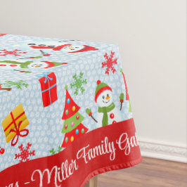 Toalha De Mesa Personalizar Nome ou Texto da Família do Feliz Nat