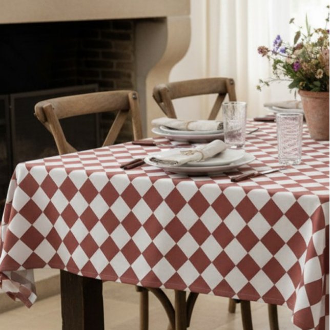 Toalha De Mesa Personalized Gingham Tablecloth, Wine Red  (Criador carregado)