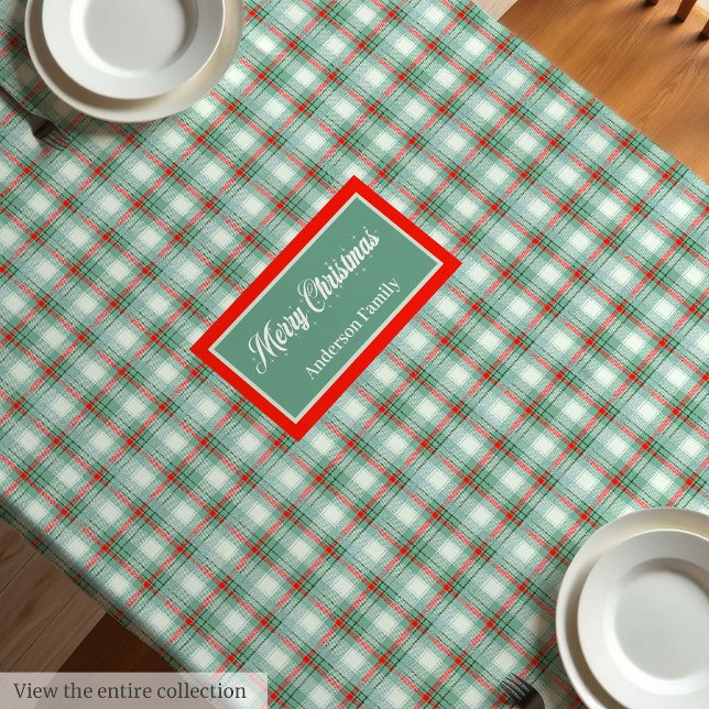 Toalha De Mesa Personalized Tartan Tablecloth Elegant Holiday Gif (Personalized Tartan Tablecloth Elegant Holiday Gift)