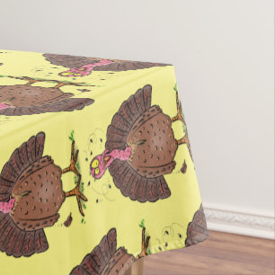 Toalha De Mesa Peru-de-fazenda engraçado e castanho com cartograf