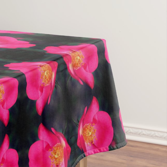 Toalha De Mesa Pétalas Rosa Rosa Vivas - Abstrato Floral (Posição Original)
