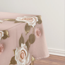 Toalha De Mesa Petite Roses In Shades Of Ivory And Gold