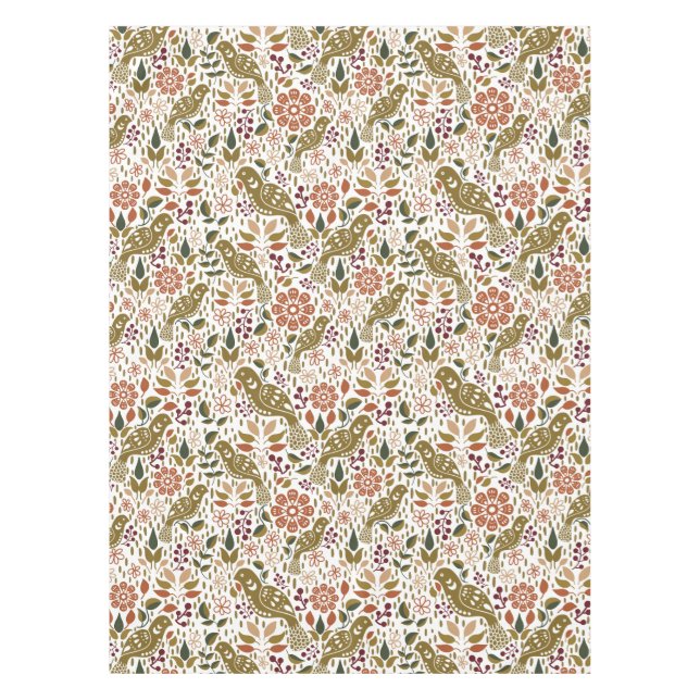 Toalha De Mesa Pheasant Folk Art Tablecloth | Harve Rustic Autumn (Frente)