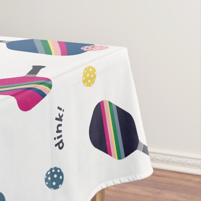 Toalha De Mesa Pickleball Paddles Blue Green Esportes Rosa (Posição Original)