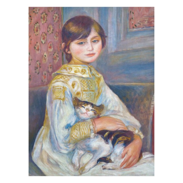 Toalha De Mesa Pierre-Auguste Renoir - Criança com Gato (Frente)