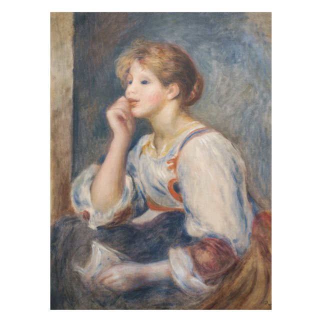 Toalha De Mesa Pierre-Auguste Renoir - Mulher com Letra (Frente)