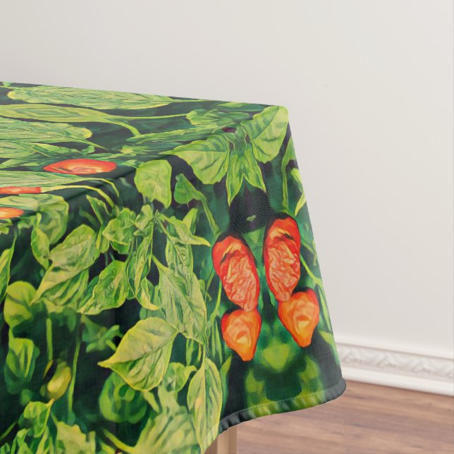 Toalha De Mesa Pimentos-pimenta-pimenta-de-múmia-verde-na moda Qu (Posição Original)