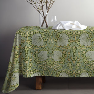 Toalha De Mesa Pimpernel William Morris Green Padrão Dourado