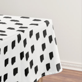 Toalha De Mesa Pincel de Cores d'Água Pretas e Brancas