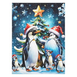 Toalha De Mesa Pinguins bonitos no estilo animado