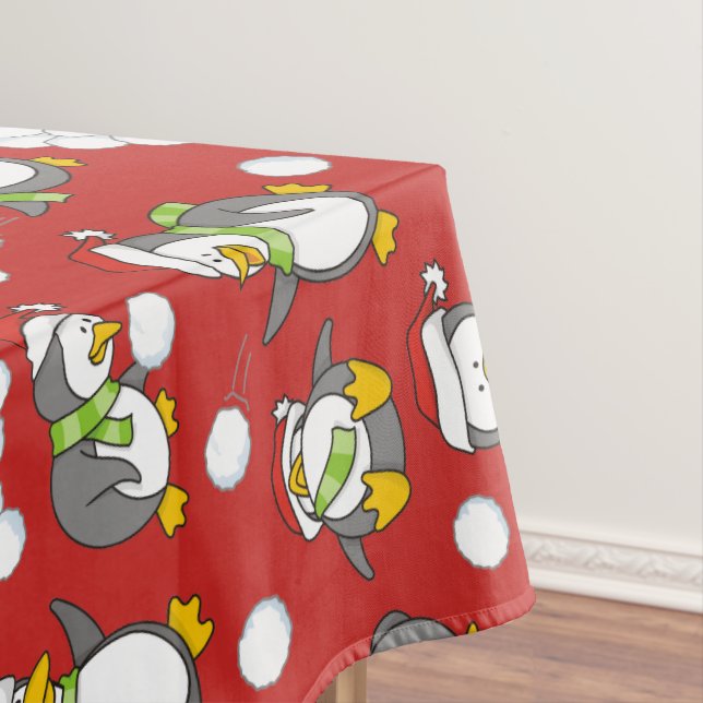 Toalha De Mesa Pinguins de Natal (Posição Original)