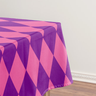Toalha De Mesa Pink and Purple Harlequin Checkered Design 
