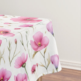 Toalha De Mesa Pink Watercolor Wildflower 