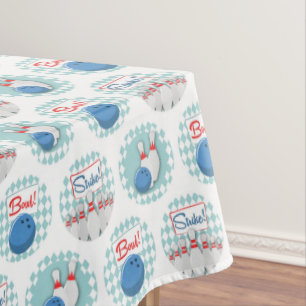 Toalha De Mesa Pinos da Bola de boliche do padrão da Boliche retr
