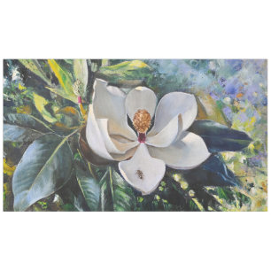 Toalha De Mesa Pintura a óleo Flor de Magnólia da Harmonia da Nat
