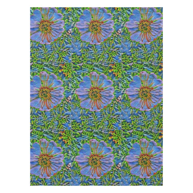 Toalha De Mesa Pintura de flores roxas (Frente)