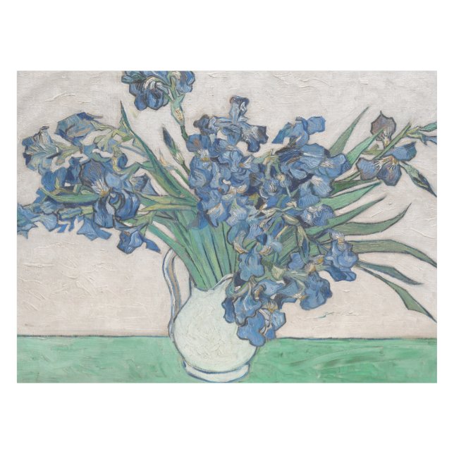 Toalha De Mesa Pintura de Vaso de Íris de Van Gogh Impressionismo (Frente (Horizontal))