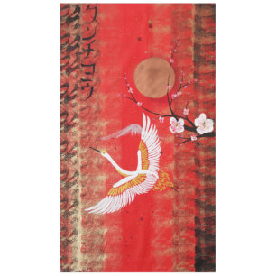 Toalha De Mesa Pintura vermelha japonesa de Japão sakura do sol