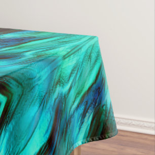 Toalha De Mesa Pisca manchada de azul para ciano e manchas vermel