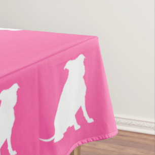 Toalha De Mesa Pit Bull Dog Chá de fraldas Pink Girl Pitbull