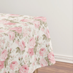 Toalha De Mesa PixDezines Rosas Watercolor Vintage Bege Rosa