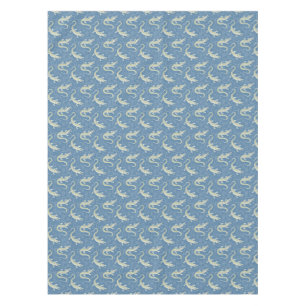 Toalha De Mesa Playful Green Alligator Paisley em azul