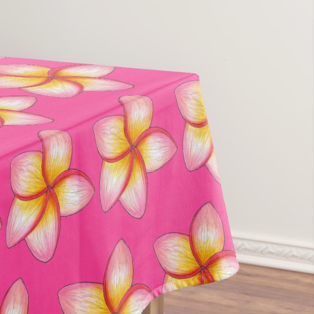 Toalha De Mesa Plumeria rosa Festa de aniversário Luau de Flor Ha (Posição Original)