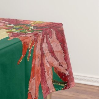 Toalha De Mesa Poinsétia Dourada | Natal Personalizado Verde