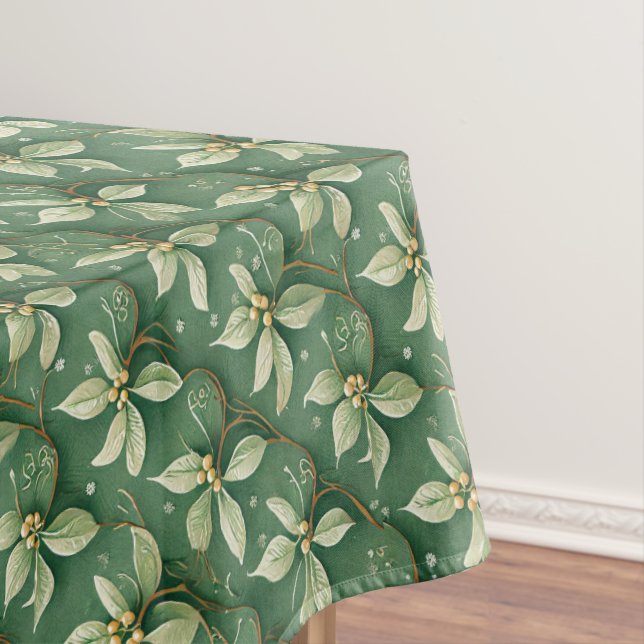 Toalha De Mesa Poinsettia Branca Feriada (Posição Original)