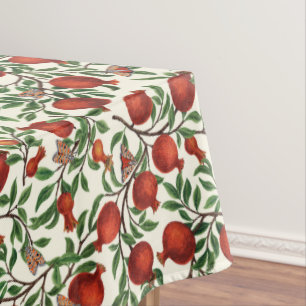 Toalha De Mesa Pomegranatos e Bella Moths em branco