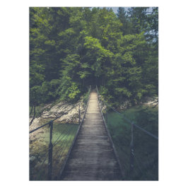 Toalha De Mesa Ponte de suspensão simples sobre o rio Idrijca, Sl