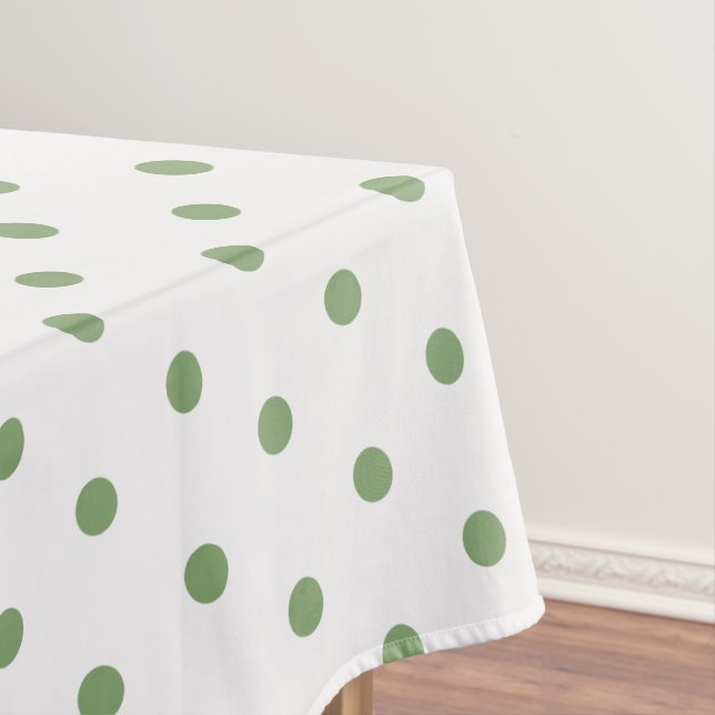 Toalha De Mesa Pontinhos verdes brancos (Posição Original)