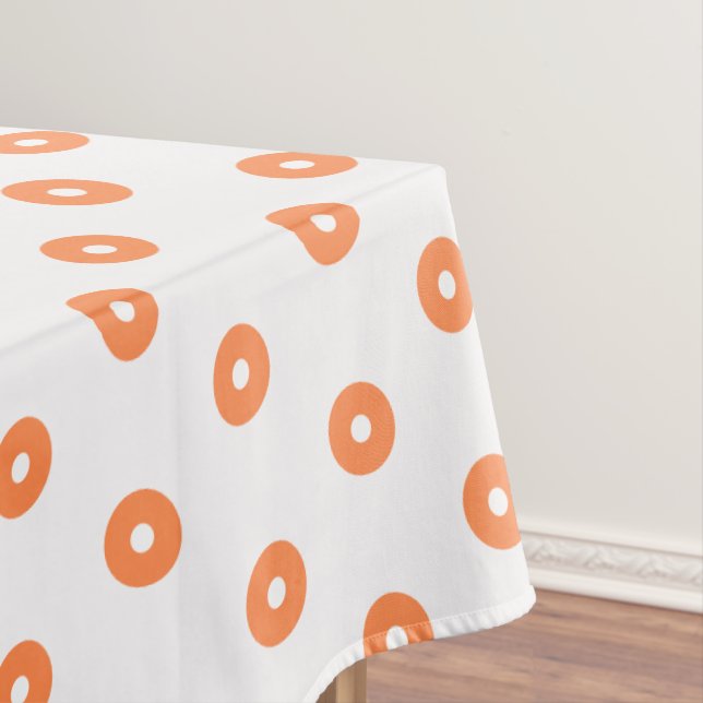 Toalha De Mesa Pontos Brancos Laranja Queimado (Posição Original)