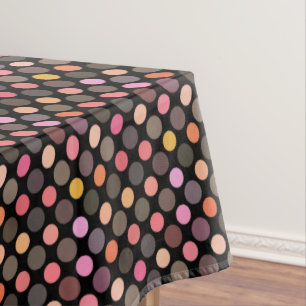 Toalha De Mesa pontos coloridos em preto