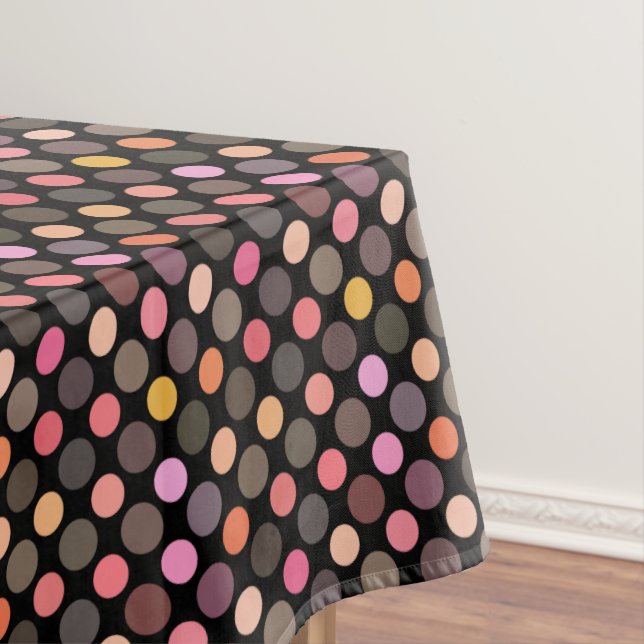 Toalha De Mesa pontos coloridos em preto (Posição Original)