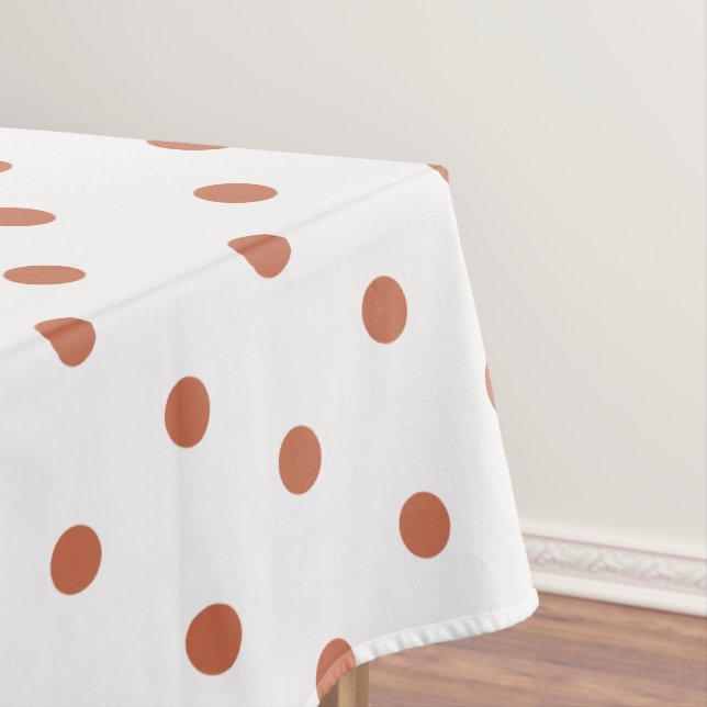 Toalha De Mesa Pontos de Bolinha de Terracota (Posição Original)