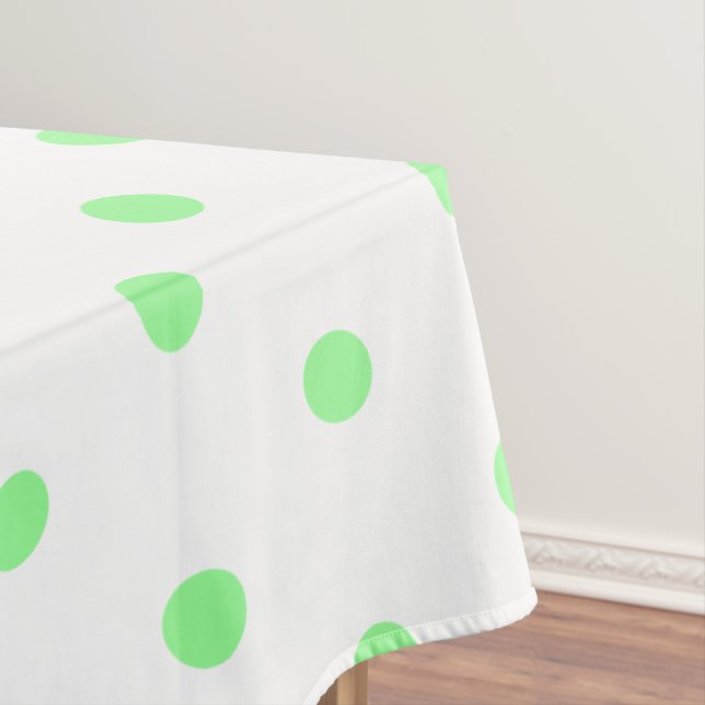 Toalha De Mesa Pontos de Bolinhas Verde Menta Branco (Posição Original)